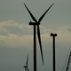 Wind turbines in various stages of completion.